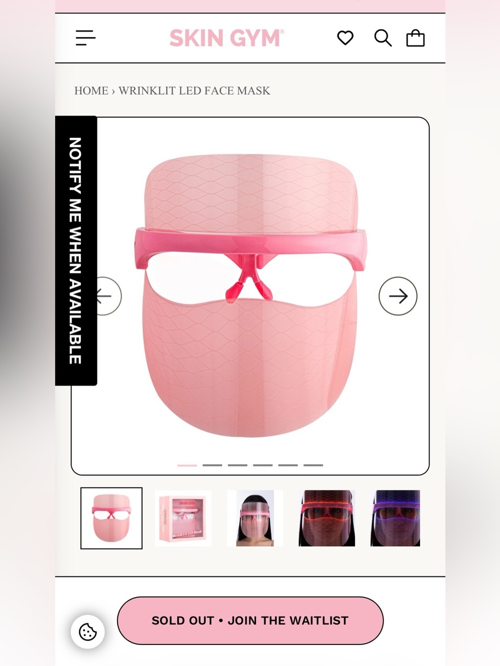 Skin Gym Wrinklit LED Face Mask